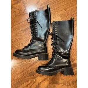Vintage Dr. Marten's 20 Eye 1420/92 Tall Combat Boots black UK Size 4 US Size 6